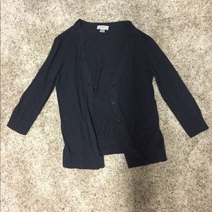Loft large 3/4 sleeve cardigan. Charcoal grey.